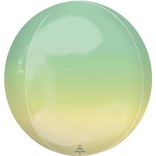 Picture of ORBZ OMBRE YELLOW & GREEN FOIL BALLOON 38X40CM